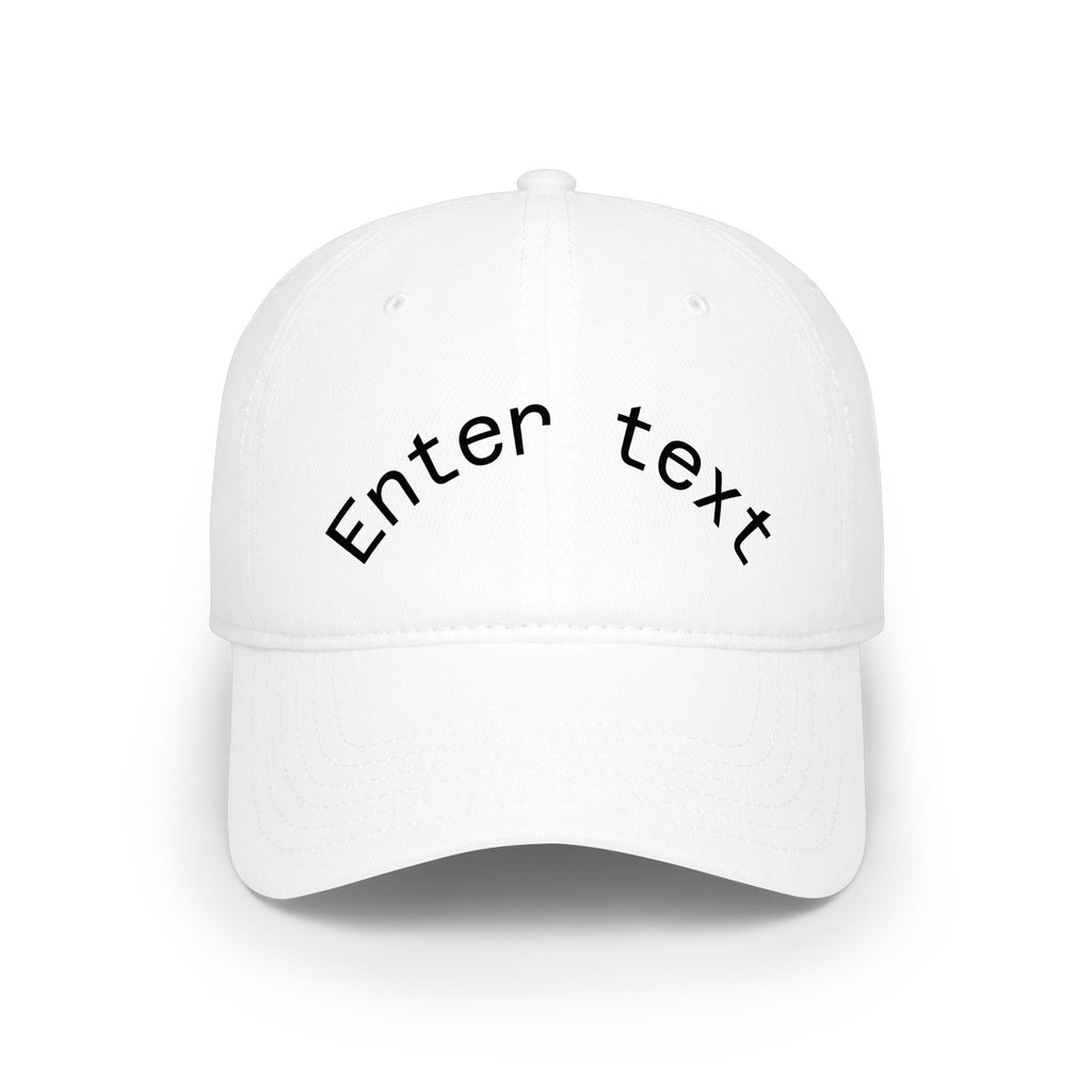 Custom Curved Text Low Profile Baseball Cap — Personalized Embroidered Hat