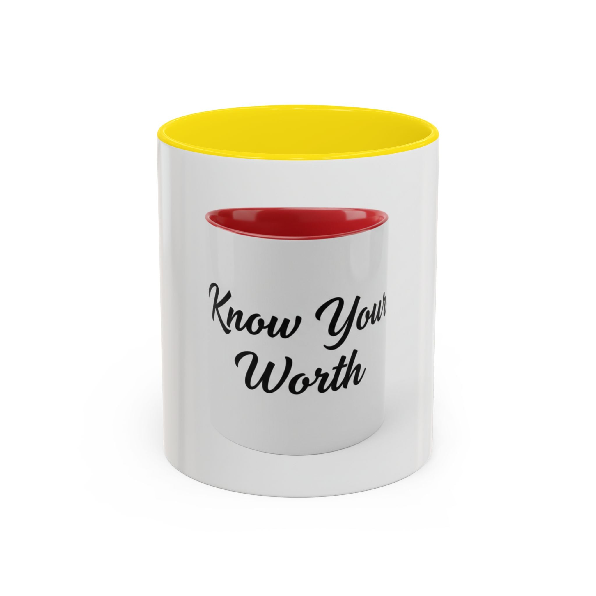 Know Your Worth Accent Coffee Mug