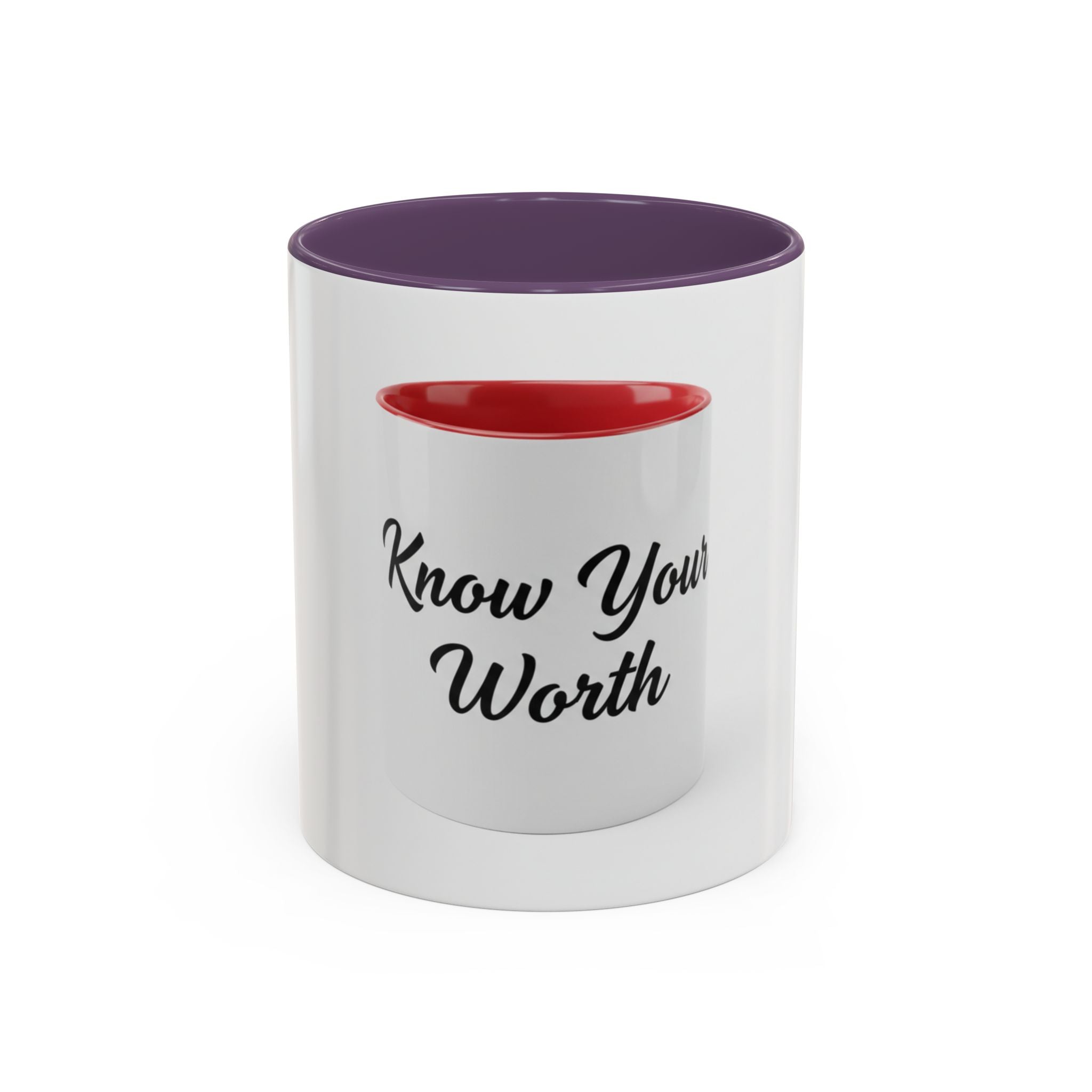 Know Your Worth Accent Coffee Mug