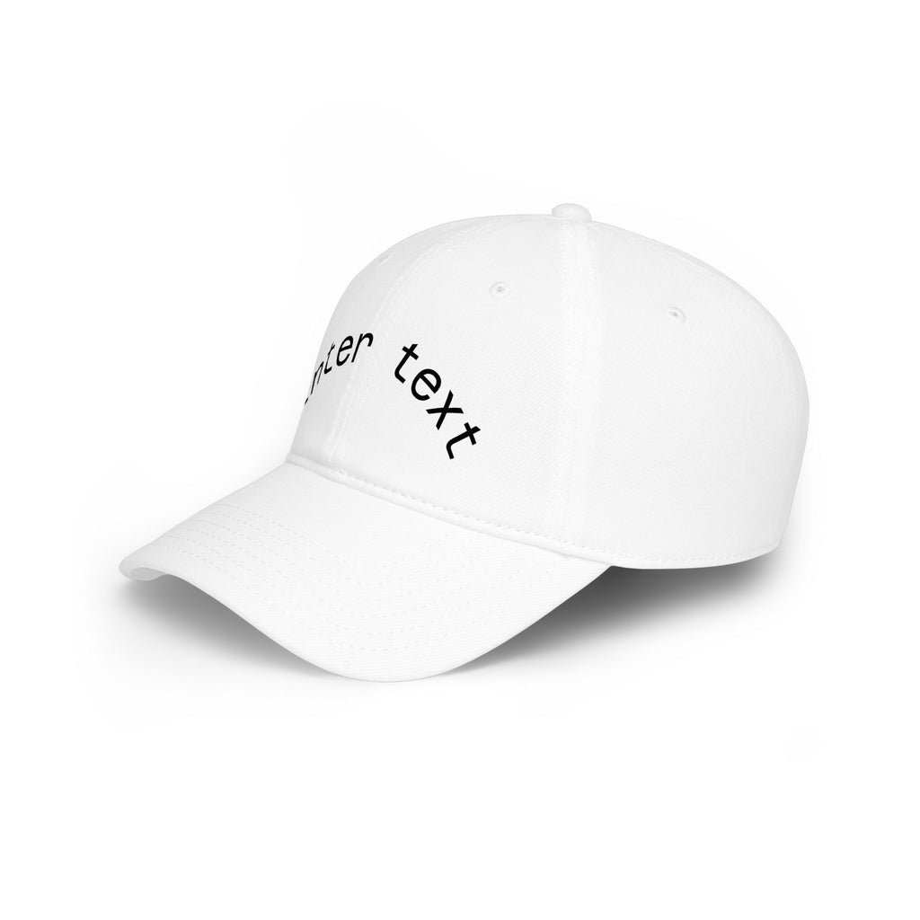 Custom Curved Text Low Profile Baseball Cap — Personalized Embroidered Hat