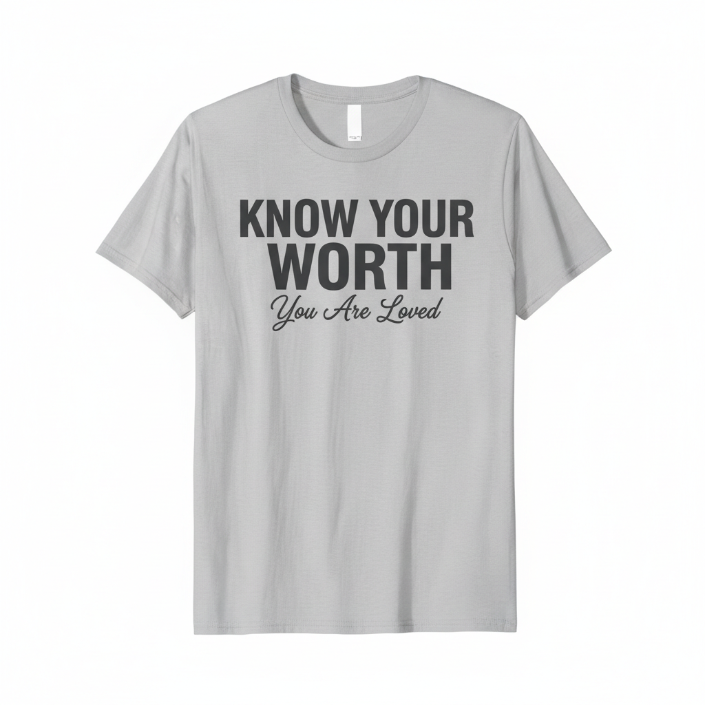 Know Your Worth T-Shirt - KNOW YOUR WORTH with You Are Loved