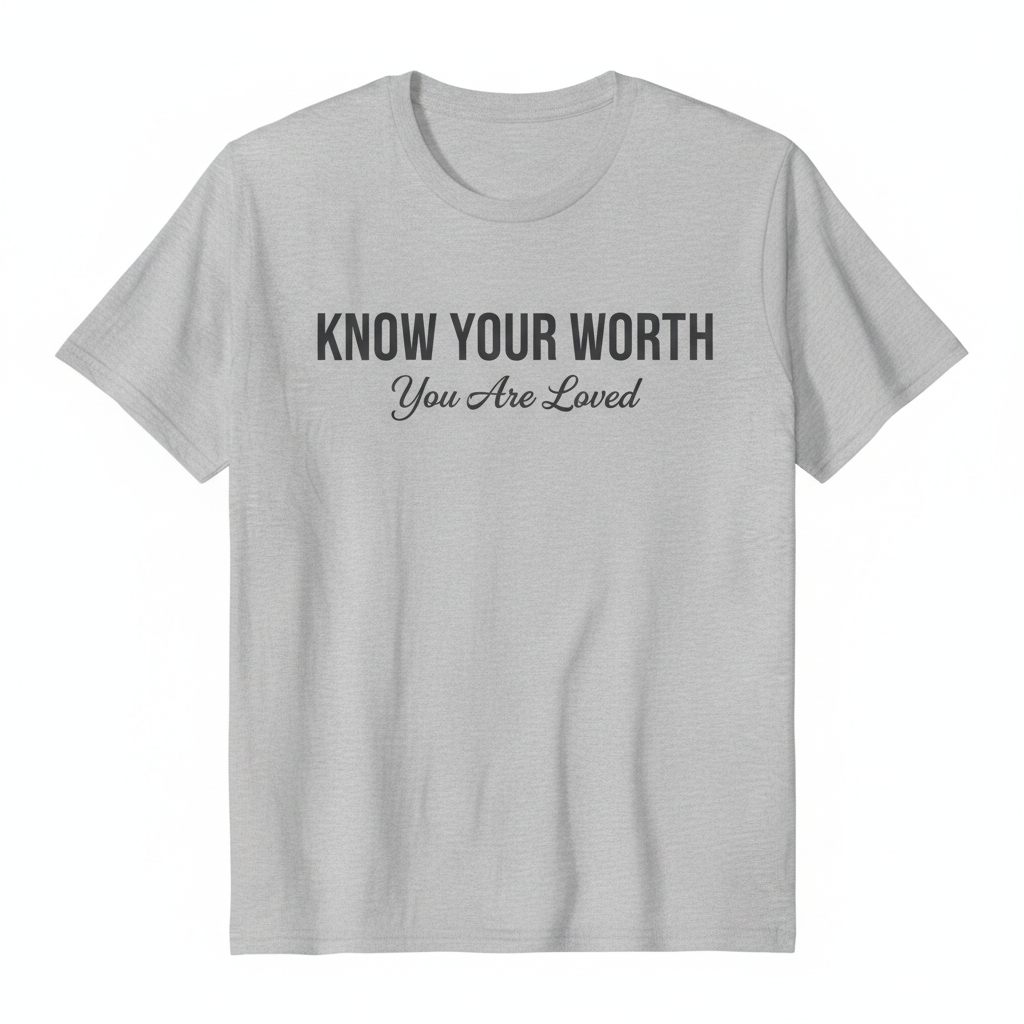 KNOW YOUR WORTH - You Are Loved T-Shirt centered