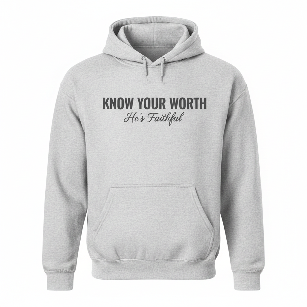 KNOW YOUR WORTH - He's Faithful Hoodie